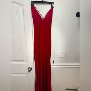 Sexy red long dress.